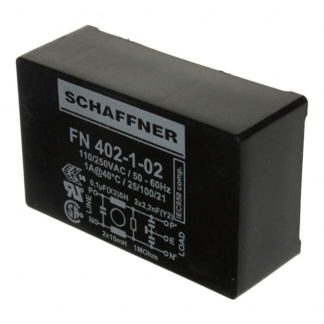 FN402-1-02 Schaffner EMC Inc.  Modules de filtrage de ligne électrique